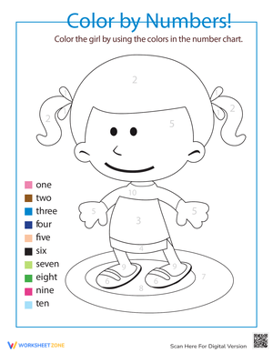 Number Coloring 1-10 Worksheet
