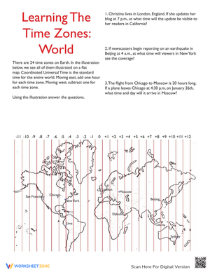 World Time Zones Worksheet
