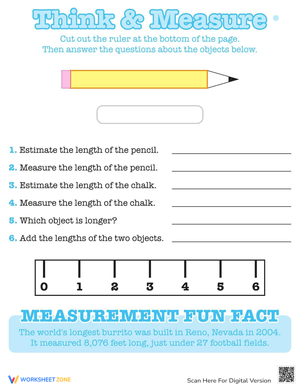 Using a Ruler Worksheet