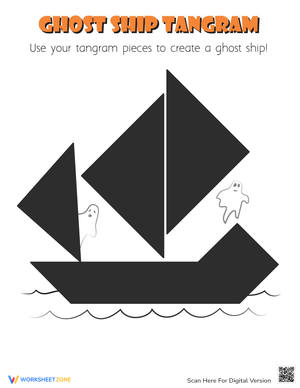 Ghost Ship Tangram Worksheet