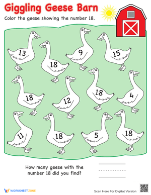 Exploring the Number 18 Worksheet for Early Math