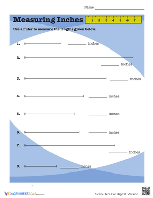 Measuring Inches Worksheet for Math Skills