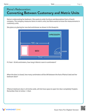 Converting Units Worksheet: Customary and Metric