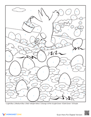 Easter Color by Number Worksheet for Fun