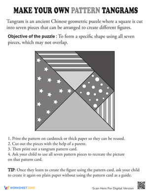 Tangram Template for Geometric Puzzles