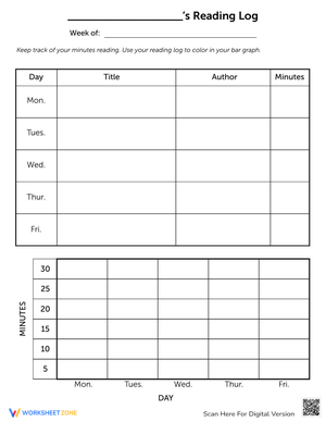 Reading Log and Graph Worksheet