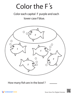 Color the Letter F Worksheet