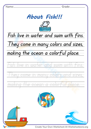 Fish Handwriting Worksheet