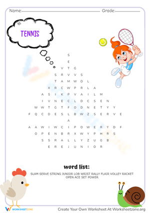 Table Tennis Worksheet