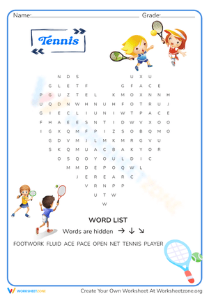 Tennis for Everyone Worksheet