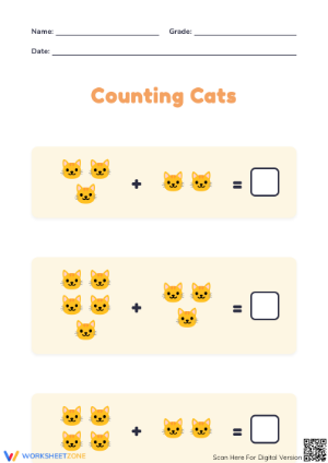 Counting Cats Worksheet | Grade K-1 Essential Math