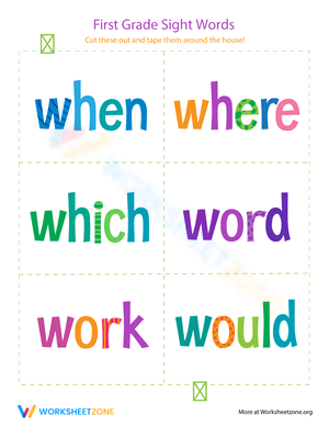 First Grade Sight Words: When to Would