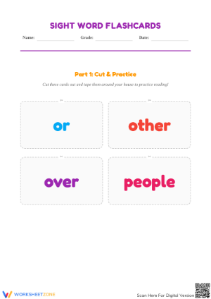 Printable Sight Words Worksheet | Kindergarten English