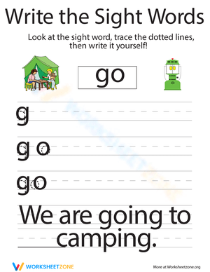 Write the Sight Words: "Go"