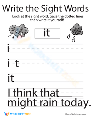Seeing Sight Words It Worksheet