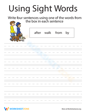Write Sentences Using Sight Words