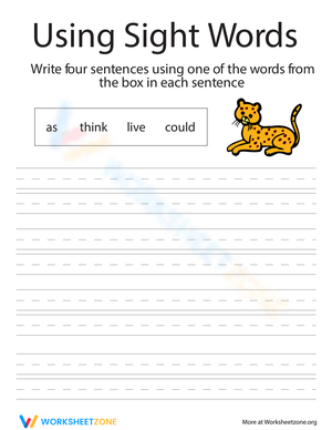 Sight Words 10 Worksheet