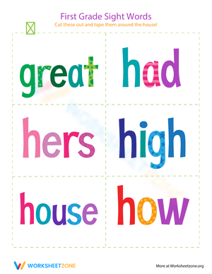 First Grade Sight Words: Great to How