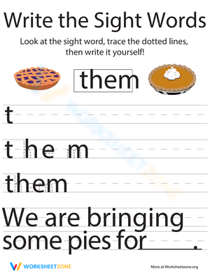Learning 'Them' with Sight Words Worksheet