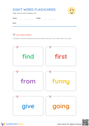 Printable Sight Word Flashcards & Sentences | Kindergarten