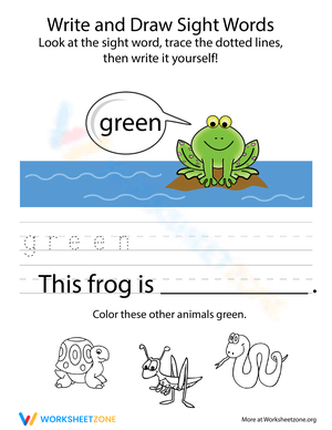 Write and Draw Sight Words: Green