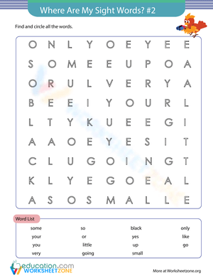 Locate Sight Words: Engaging Word Search Activity