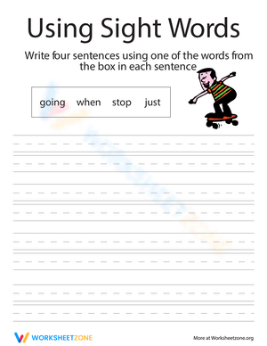 Strengthen Vocabulary with Sight Words Worksheet