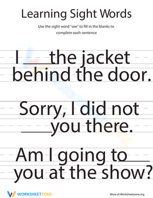 Learning Sight Words: "See"