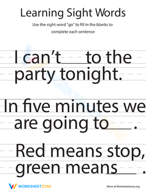 Learning Sight Words: "Go"