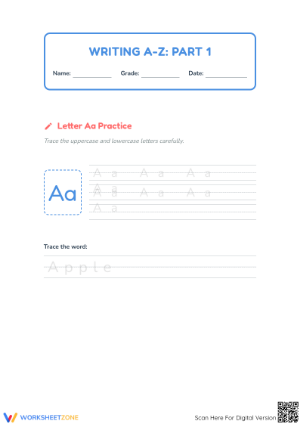 Alphabet Tracing Worksheet (A-D) 