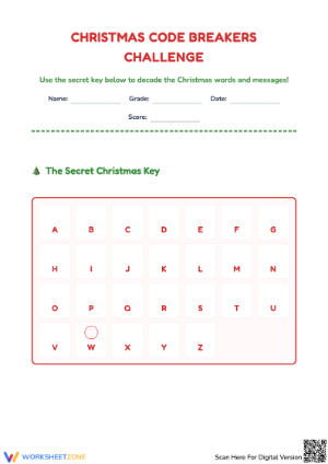 Christmas Code Breakers Challenge 2B Worksheet