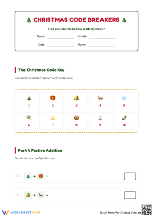 Christmas Code Breakers Challenge 2C Worksheet