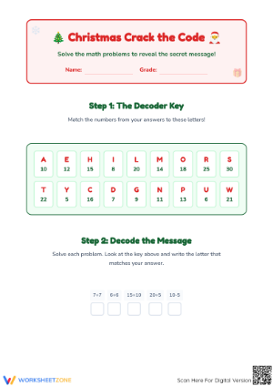 Christmas Math Crack the Code | Grade 2 Essential
