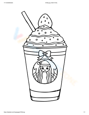 Strawberry Starbucks Cup: A Delightful Coloring Page
