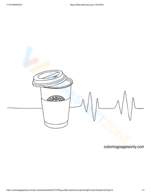 Starbucks Mug Coffee: Fun Coloring Page