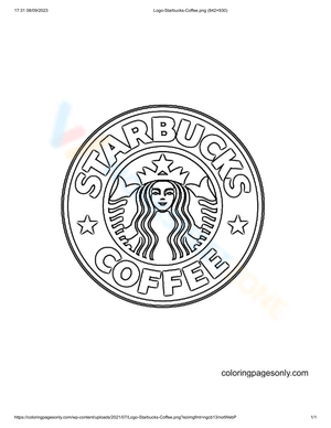 Starbucks Coffee Logo: Artistic Coloring Page