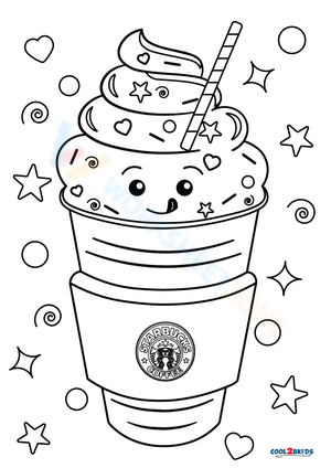 Starbucks Kawaii Coloring Pages for Creative Fun