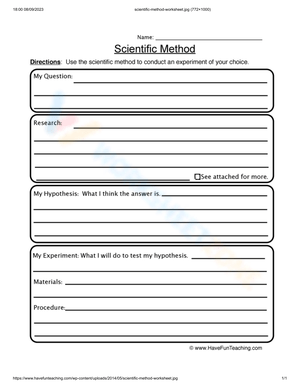 Scientific Method Worksheet