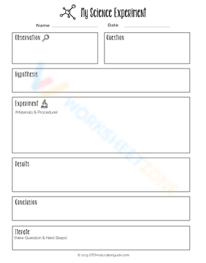 Documenting My Science Experiment Worksheet