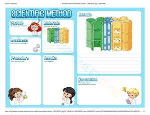 Advancing the Scientific Method: Worksheet 6