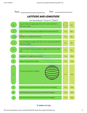 True or False: Latitude and Longitude