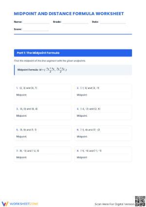 Midpoint and Distance Formula Worksheet | Essential Math