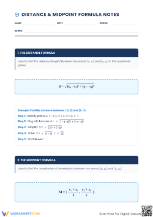 Distance & Midpoint Formula Notes | Essential Grade 8 Math