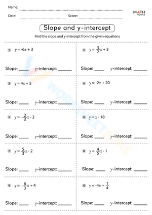 Find The Slope And Y Intercept