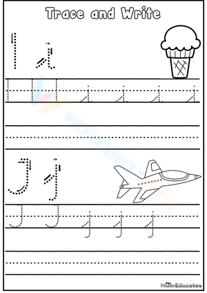 Alphabet Letters Tracing I and J