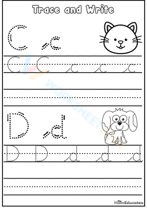 Letters C and D Tracing