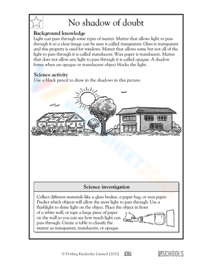 Exploring Shadows: Science Worksheet Activity