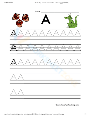 Capital A Handwriting Practice: Improve Skills