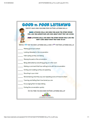 Good and Poor Listening: Improve Communication