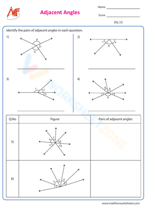 Adjacent Angles Exrcise 3